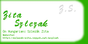 zita szlezak business card